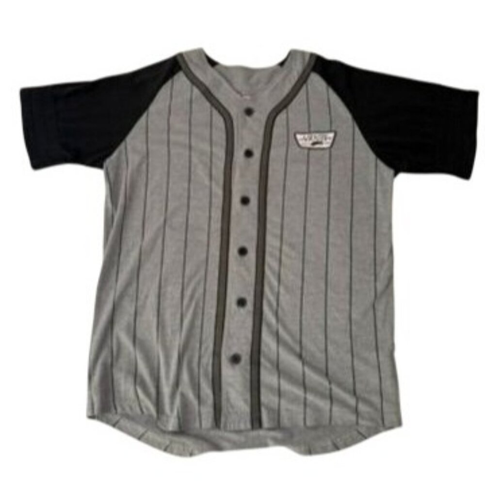 Vans Off The Wall Pinstripe CA NY Jersey Short Sleeve Shirt Size Small